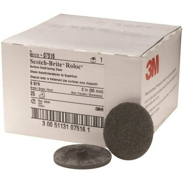 07516 Scotch-Brite Roloc 2" Surface Conditioning Discs TR Grade S SFN Box of 50